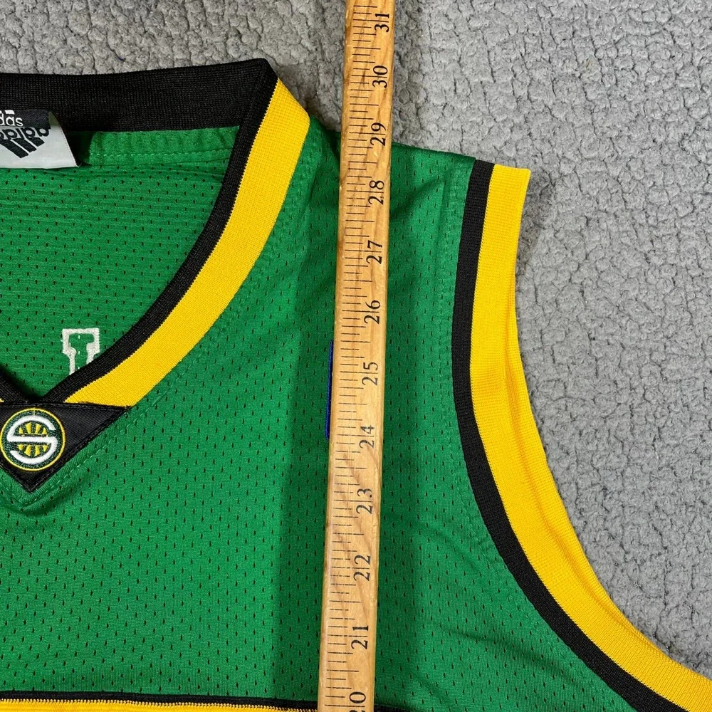 Adidas Seattle SuperSonics Ray Allen 34 NBA Jersey Green Yellow Mens Medium +2